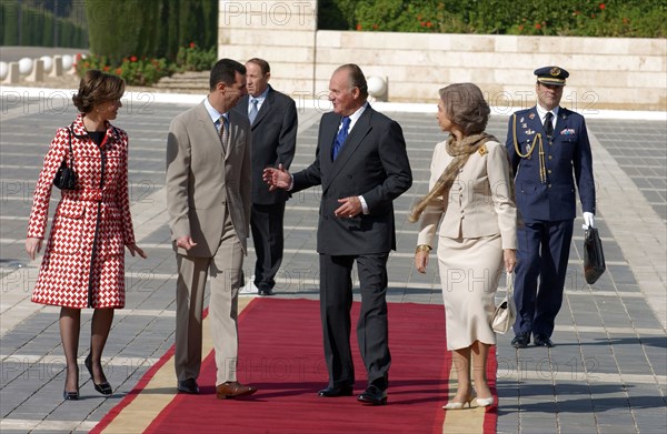 Juan Carlos et sa femme en visite officielle en Syrie, octobre 2003