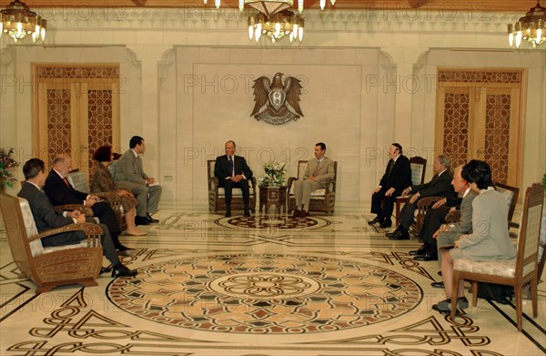 Juan Carlos et sa femme en visite officielle en Syrie, octobre 2003