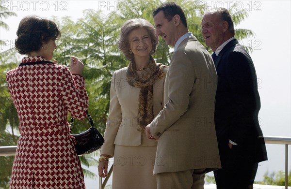 Juan Carlos et sa femme en visite officielle en Syrie, octobre 2003