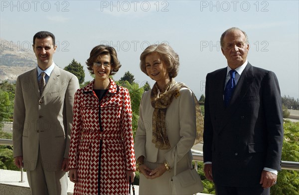 Juan Carlos et sa femme en visite officielle en Syrie, octobre 2003