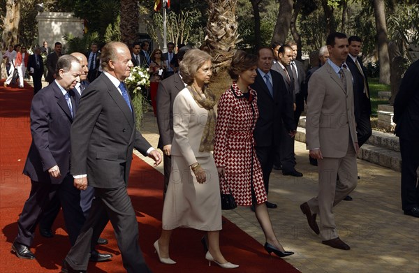 Juan Carlos et sa femme en visite officielle en Syrie, octobre 2003