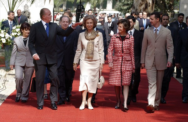 Juan Carlos et sa femme en visite officielle en Syrie, octobre 2003