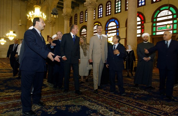 Juan Carlos et sa femme en visite officielle en Syrie, octobre 2003