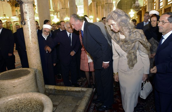 Juan Carlos et sa femme en visite officielle en Syrie, octobre 2003