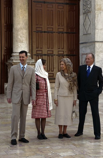 Juan Carlos et sa femme en visite officielle en Syrie, octobre 2003