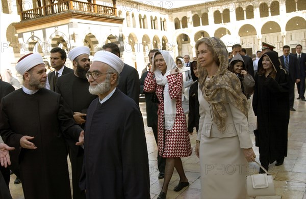 Juan Carlos et sa femme en visite officielle en Syrie, octobre 2003