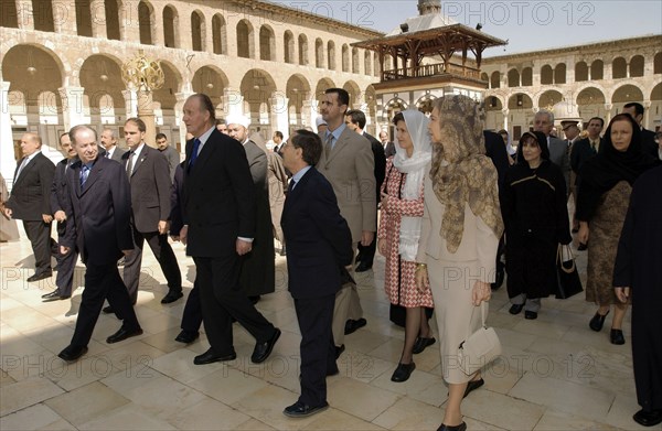 Juan Carlos et sa femme en visite officielle en Syrie, octobre 2003