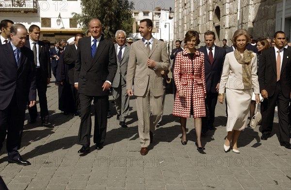 Juan Carlos et sa femme en visite officielle en Syrie, octobre 2003