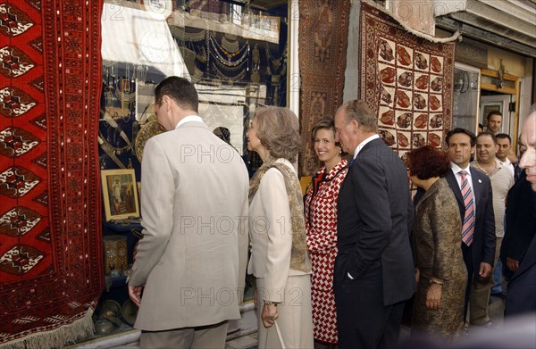 Juan Carlos et sa femme en visite officielle en Syrie, octobre 2003