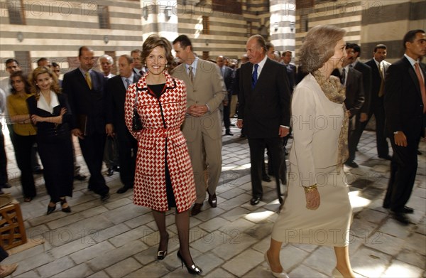 Juan Carlos et sa femme en visite officielle en Syrie, octobre 2003