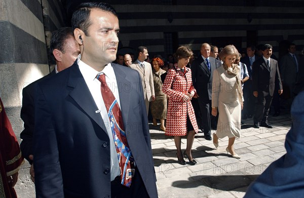 Juan Carlos et sa femme en visite officielle en Syrie, octobre 2003