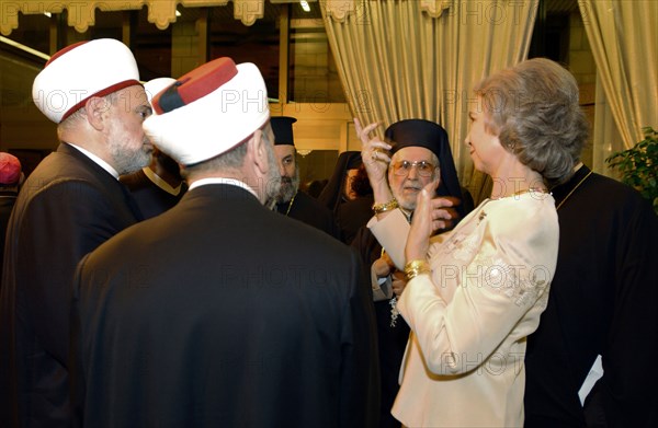 Juan Carlos et sa femme en visite officielle en Syrie, octobre 2003