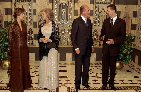 Juan Carlos et sa femme en visite officielle en Syrie, octobre 2003