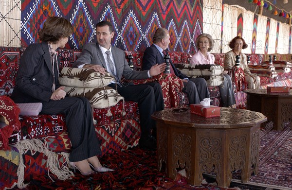 Juan Carlos and Sophia of Spain in the archaeological city of Palmyra