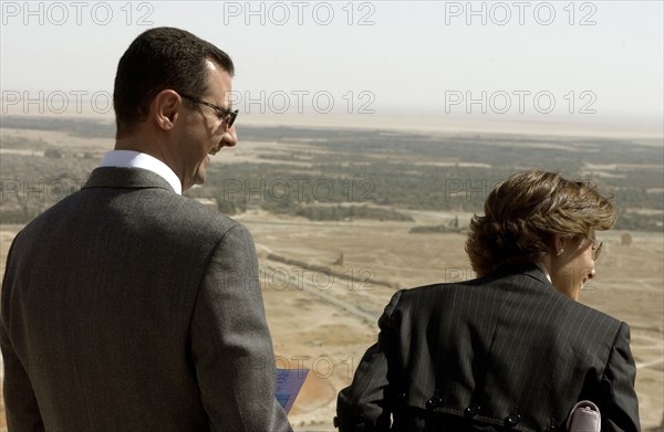 Juan Carlos and Sophia of Spain in the archaeological city of Palmyra