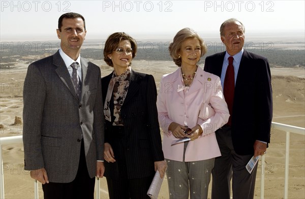 Juan Carlos et la Reine Sophie en visite à Palmyre, octobre 2003