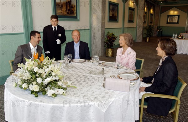 Juan Carlos et la Reine Sophie en visite à Palmyre, octobre 2003