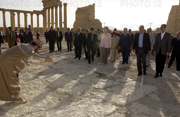 Juan Carlos and Sophia of Spain in the archaeological city of Palmyra