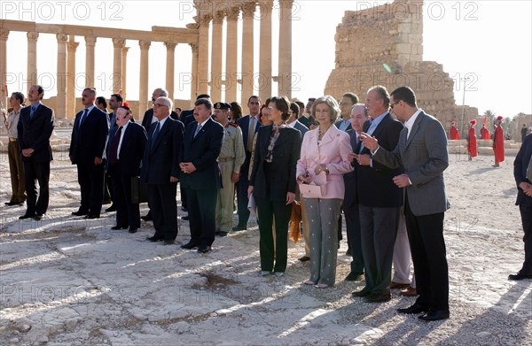 Juan Carlos et la Reine Sophie en visite à Palmyre, octobre 2003