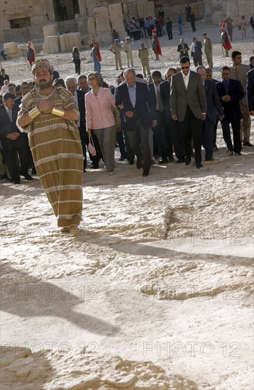 Juan Carlos and Sophia of Spain in the archaeological city of Palmyra