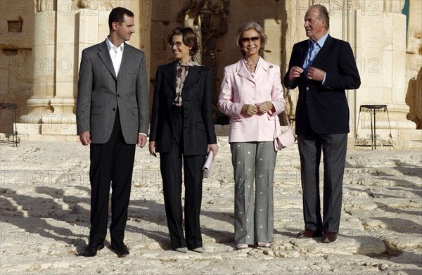 Juan Carlos and Sophia of Spain in the archaeological city of Palmyra