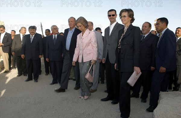 Juan Carlos et la Reine Sophie en visite à Palmyre, octobre 2003