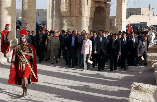 Juan Carlos et la Reine Sophie en visite à Palmyre, octobre 2003