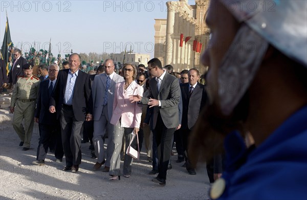 Juan Carlos et la Reine Sophie en visite à Palmyre, octobre 2003