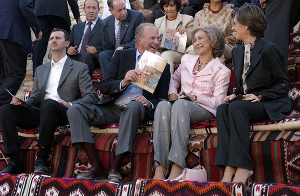 Juan Carlos and Sophia of Spain in the archaeological city of Palmyra