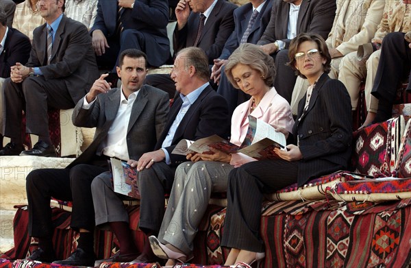 Juan Carlos and Sophia of Spain in the archaeological city of Palmyra