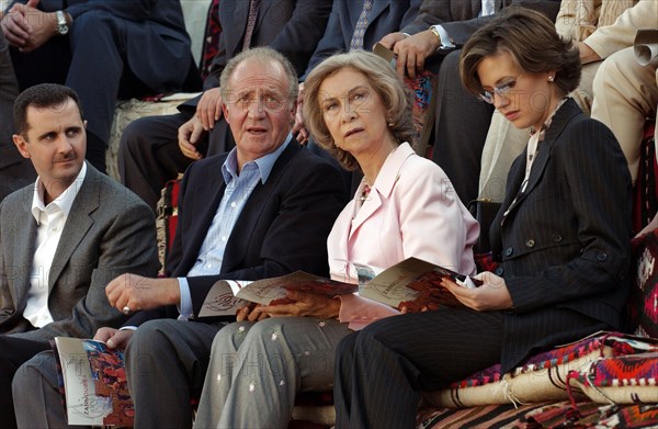 Juan Carlos et la Reine Sophie en visite à Palmyre, octobre 2003