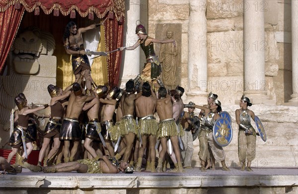 Juan Carlos and Sophia of Spain in the archaeological city of Palmyra