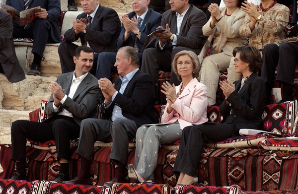 Juan Carlos and Sophia of Spain in the archaeological city of Palmyra