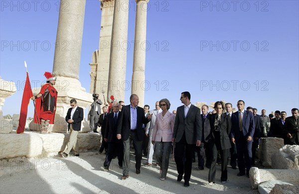 Juan Carlos et la Reine Sophie en visite à Palmyre, octobre 2003