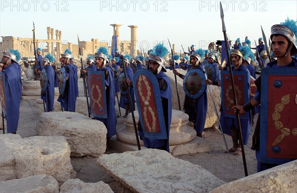 Juan Carlos and Sophia of Spain in the archaeological city of Palmyra