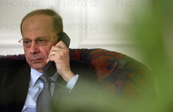 Lebanese General Michel Aoun in his Parisian refuge