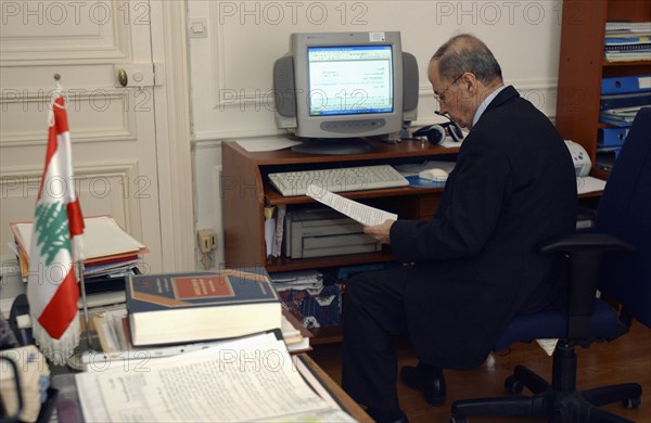 Lebanese General Michel Aoun in his Parisian refuge