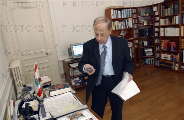 Lebanese General Michel Aoun in his Parisian refuge