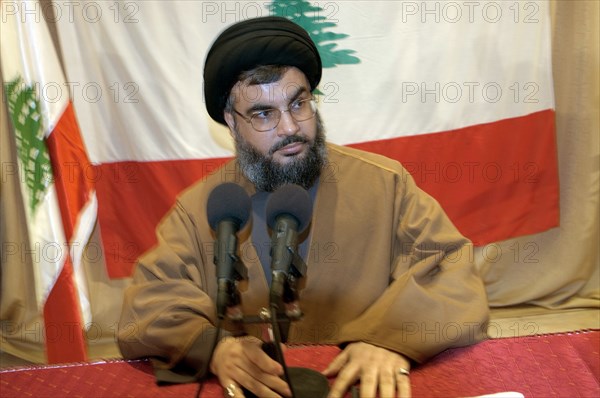 Sheikh Hassan Nasrallah, chief of the Shi'ite Muslim group of Hezbollah