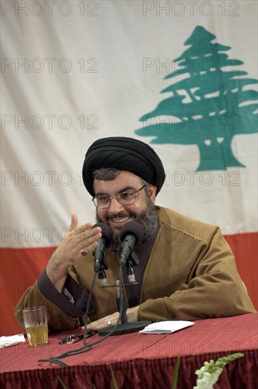 Sheikh Hassan Nasrallah, chief of the Shi'ite Muslim group of Hezbollah