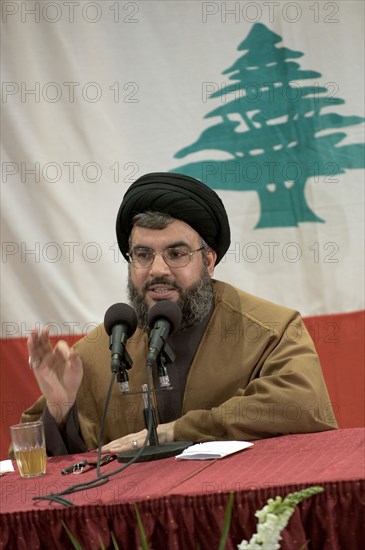 Sheikh Hassan Nasrallah, chief of the Shi'ite Muslim group of Hezbollah