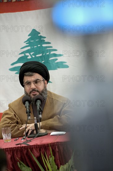 Le secrétaire général du Hezbollah Hassan Nasrallah, mars 2005