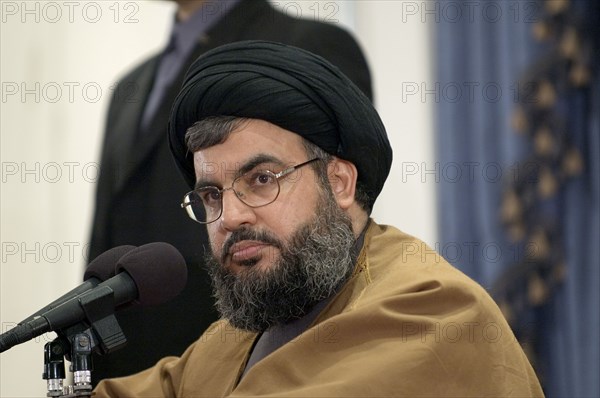 Sheikh Hassan Nasrallah, chief of the Shi'ite Muslim group of Hezbollah