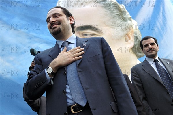 Saad Hariri lors des élections législatives au Liban, mai 2005