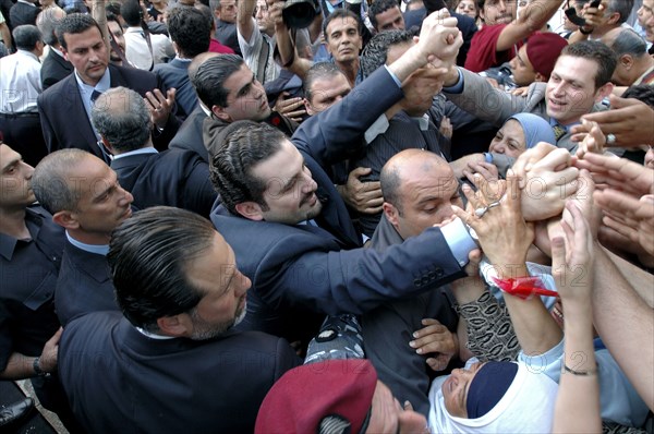 Saad Hariri lors des élections législatives au Liban, mai 2005