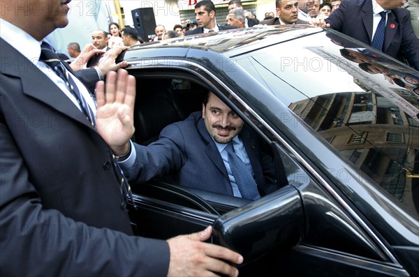 Saad Hariri lors des élections législatives au Liban, mai 2005