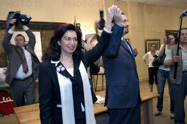 Saad Hariri lors des élections législatives au Liban, mai 2005