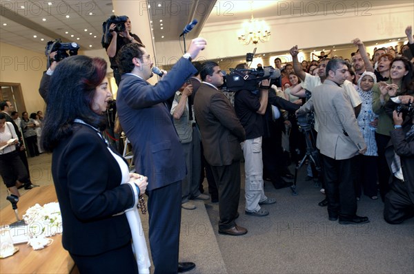 Saad Hariri lors des élections législatives au Liban, mai 2005