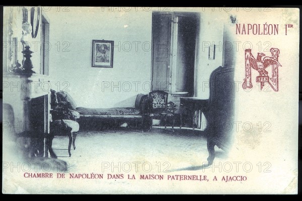 Maison natale de Napoléon 1er à Ajaccio. Chambre à coucher de Napoléon.