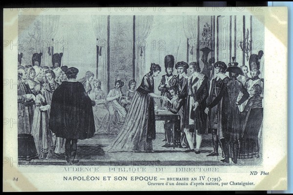 Napoleon Bonaparte. Open Court of the Directory.